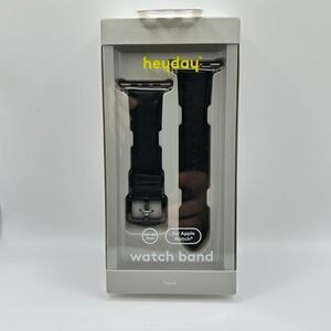 Apple Watch Faux Leather Black Band 42/44/45mm - heyday Black